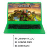 GeoBook 14M Minecraft Edition Intel N100 4GB RAM 128GB SSD 14" Laptop - Green