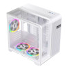 1st Player RT5 WH Tempared Glass Micro Tower Gaming PC Case with 3 x RGB Fans - White