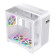 1st Player RT5 WH Tempared Glass Micro Tower Gaming PC Case with 3 x RGB Fans - White