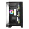CiT DS360 Tempered Glass Mid-Tower ATX Gaming PC Case with 4 x CiT Pro Storm Fans - Black