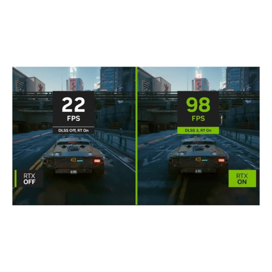 Side view of PNY GeForce RTX 4070 Ti SUPER Verto showcasing fans and connectors