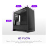 NZXT H3 Flow Tempered Glass Micro-ATX Gaming PC Case Black