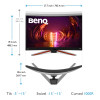 BenQ MOBIUZ EX3210R 31.5" Quad HD VA 165Hz Height Adjustable Curved Monitor with Speakers