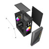 Vida Genesis Micro-ATX ARGB Tempered Glass Gaming PC Case - Black
