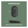 Logitech Pebble Mouse 2 M350s RF Wireless Bluetooth Optical 4000 DPI Travel Mouse - Graphite